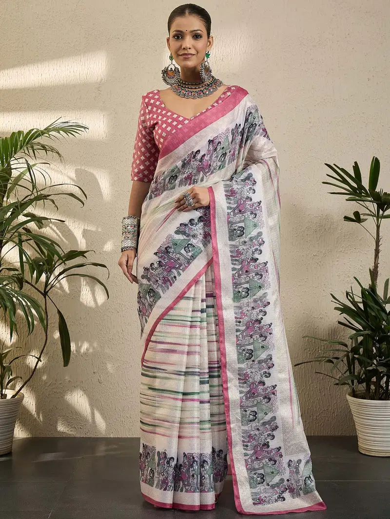  1 Party Wear by Penorama  Printed Silk Saree Collection